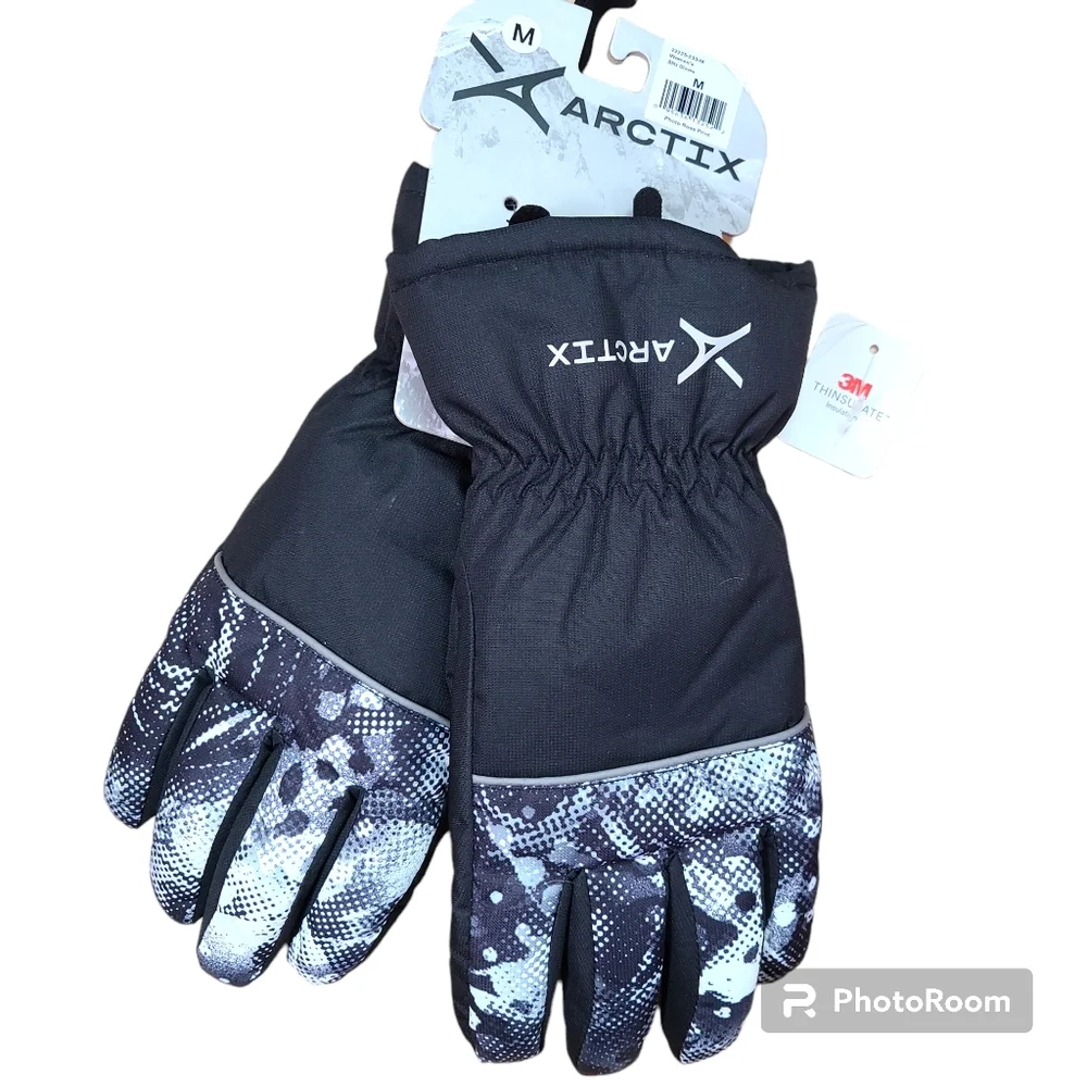 Arctix Blitz Size Medium Black 3M Thinsulate Winter Snow Ski Puffer Gloves NWT